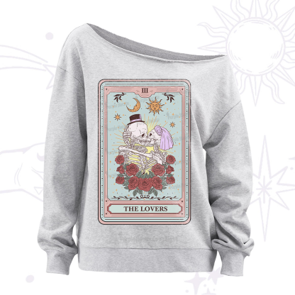 Purplehecate The Lovers Tarot Off The Shoulder Sweatshirt