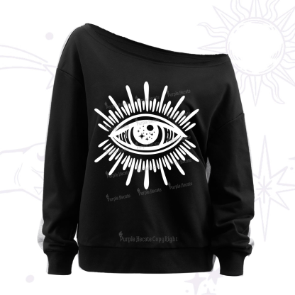 Purplehecate Evil Eye Off The Shoulder Sweatshirt