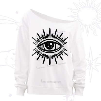 Purplehecate Evil Eye Off The Shoulder Sweatshirt