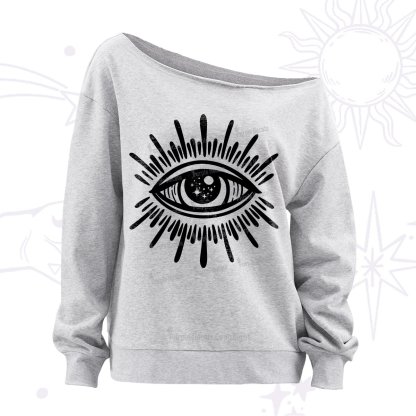 Purplehecate Evil Eye Off The Shoulder Sweatshirt