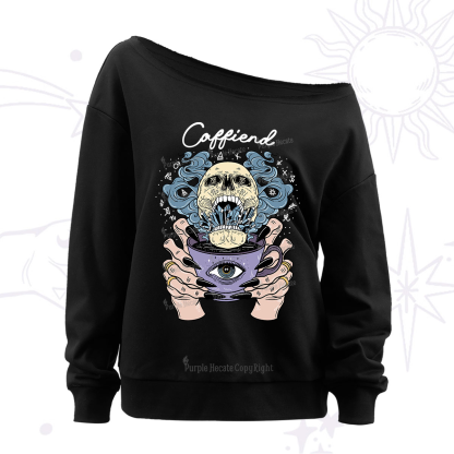 Purplehecate Caffiend Off The Shoulder Sweatshirt