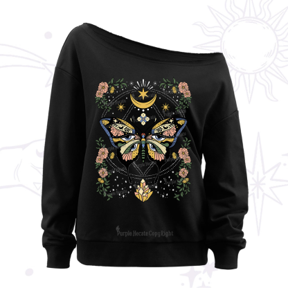 Purplehecate I Am Opening Off The Shoulder Sweatshirt