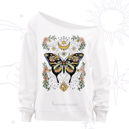 Purplehecate I Am Opening Off The Shoulder Sweatshirt