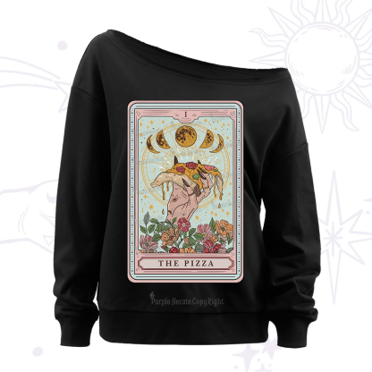Purplehecate The Pizza Tarot Off The Shoulder Sweatshirt