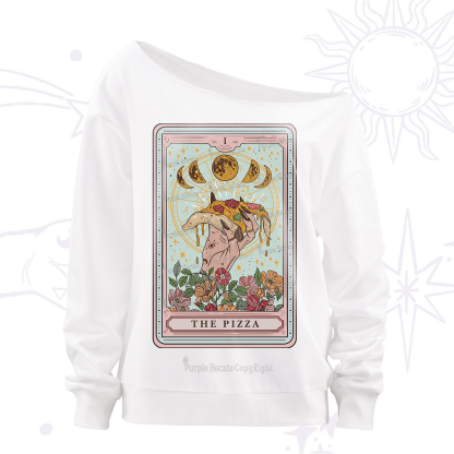 Purplehecate The Pizza Tarot Off The Shoulder Sweatshirt