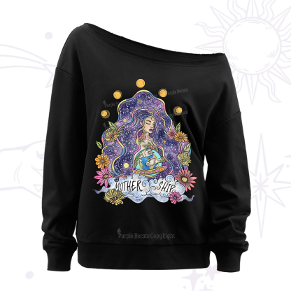 Purplehecate Mother Ship Off The Shoulder Sweatshirt