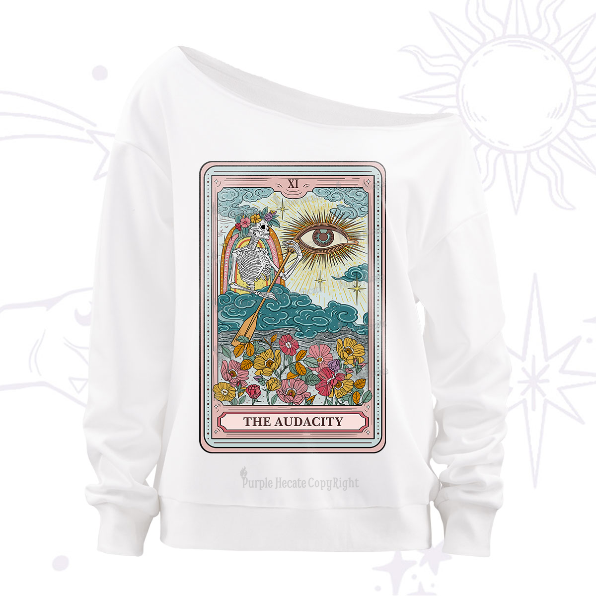Purplehecate The Audacity Tarot Off The Shoulder Sweatshirt