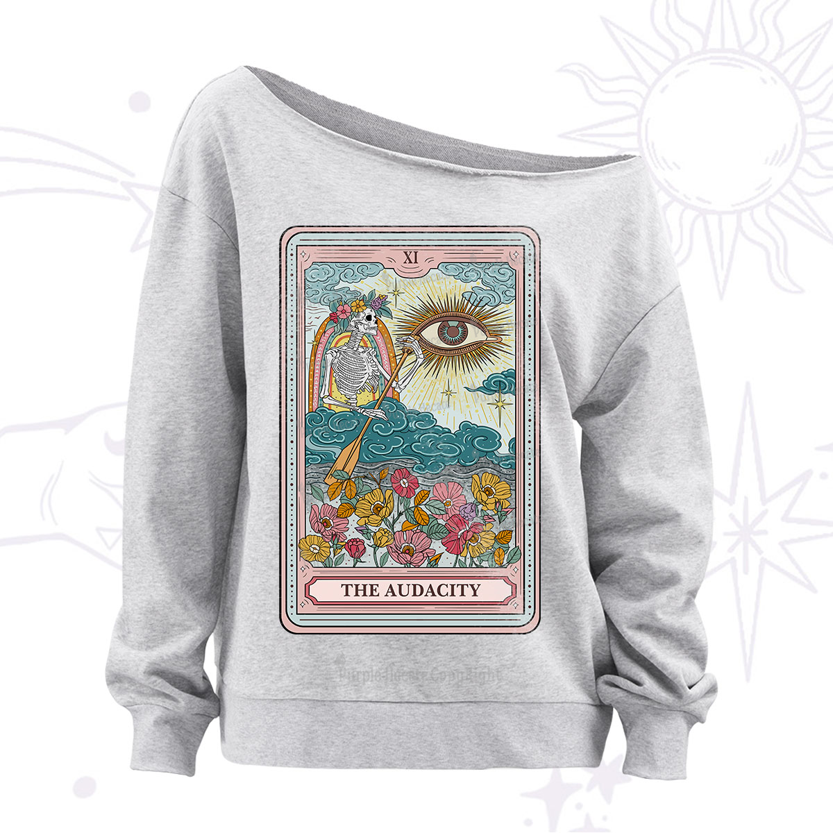 Purplehecate The Audacity Tarot Off The Shoulder Sweatshirt