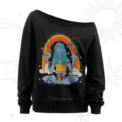 Purplehecate I'm The Queen Of All My Dreams Off The Shoulder Sweatshirt