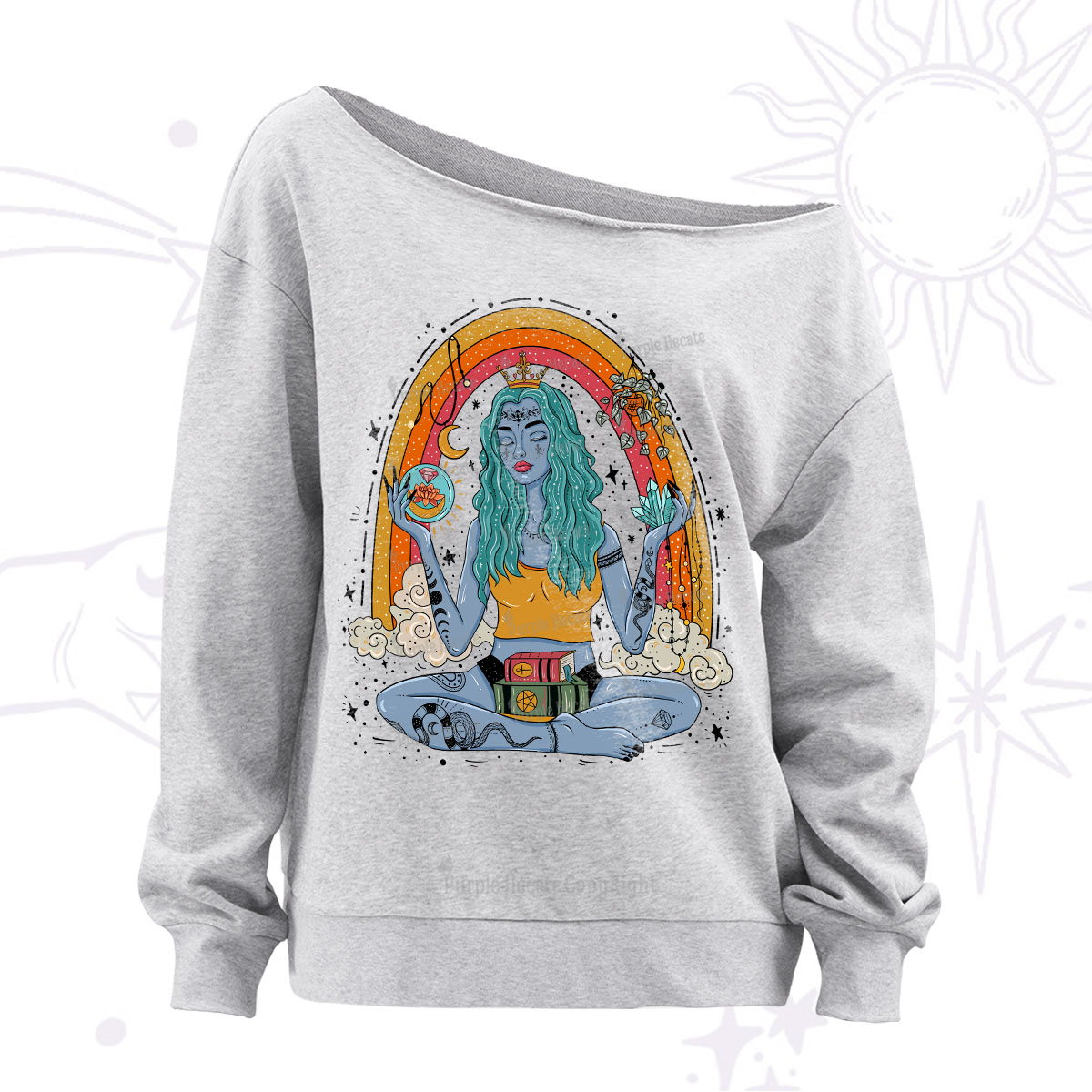 Purplehecate I'm The Queen Of All My Dreams Off The Shoulder Sweatshirt