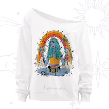 Purplehecate I'm The Queen Of All My Dreams Off The Shoulder Sweatshirt