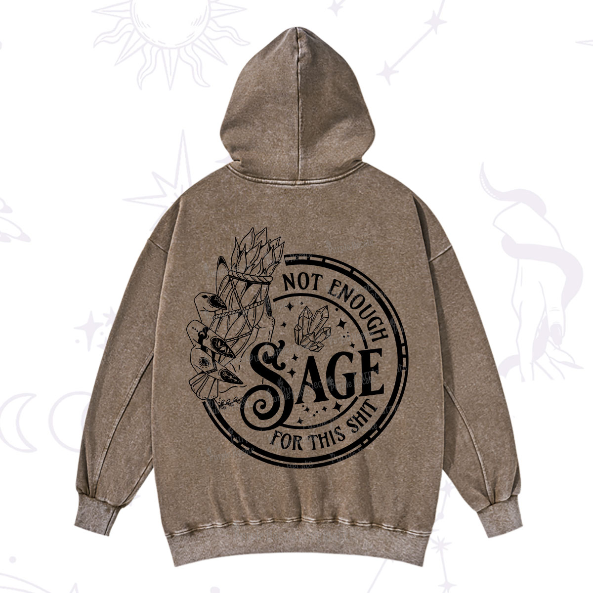 Purplehecate Not Enough Smudge for This Shit Washed Hoodie