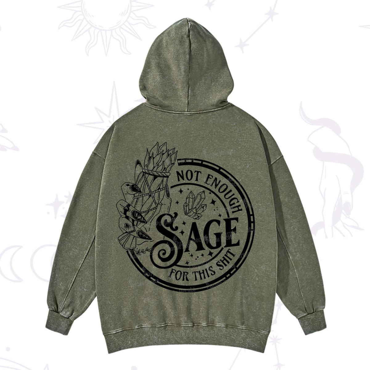 Purplehecate Not Enough Smudge for This Shit Washed Hoodie