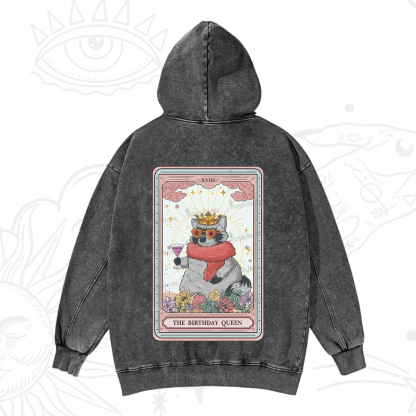 Purplehecate The Birthday Queen Tarot Washed Hoodie