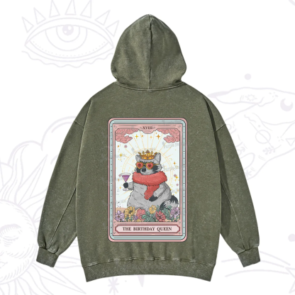 Purplehecate The Birthday Queen Tarot Washed Hoodie