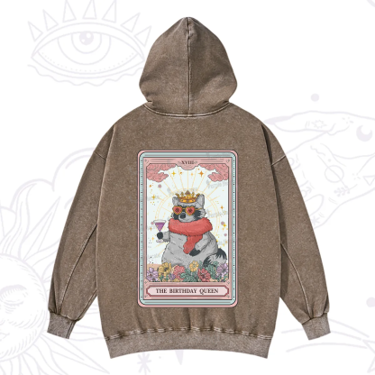 Purplehecate The Birthday Queen Tarot Washed Hoodie