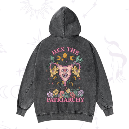 Purplehecate Hex the Patriarchy Feminist Power Washed Hoodie