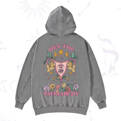 Purplehecate Hex the Patriarchy Feminist Power Washed Hoodie