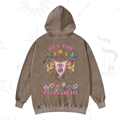Purplehecate Hex the Patriarchy Feminist Power Washed Hoodie