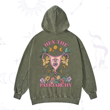 Purplehecate Hex the Patriarchy Feminist Power Washed Hoodie