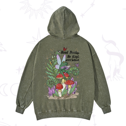 Purplehecate Read Books Be Kind Stay Weird Washed Hoodie