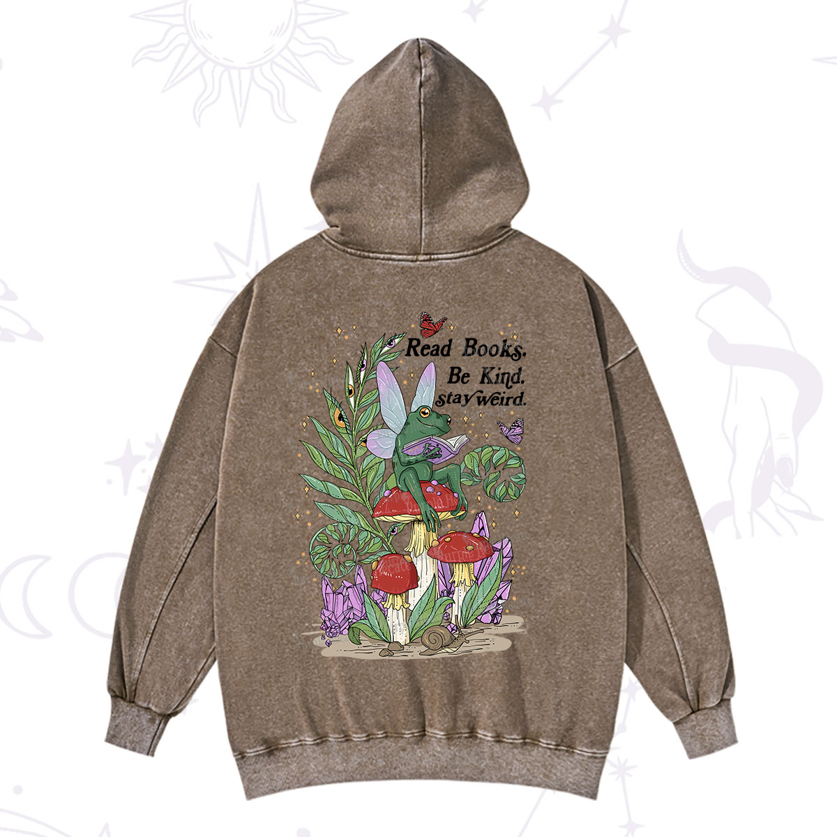 Purplehecate Read Books Be Kind Stay Weird Washed Hoodie