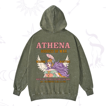 Purplehecate Wise War Goddess Athena Washed Hoodie