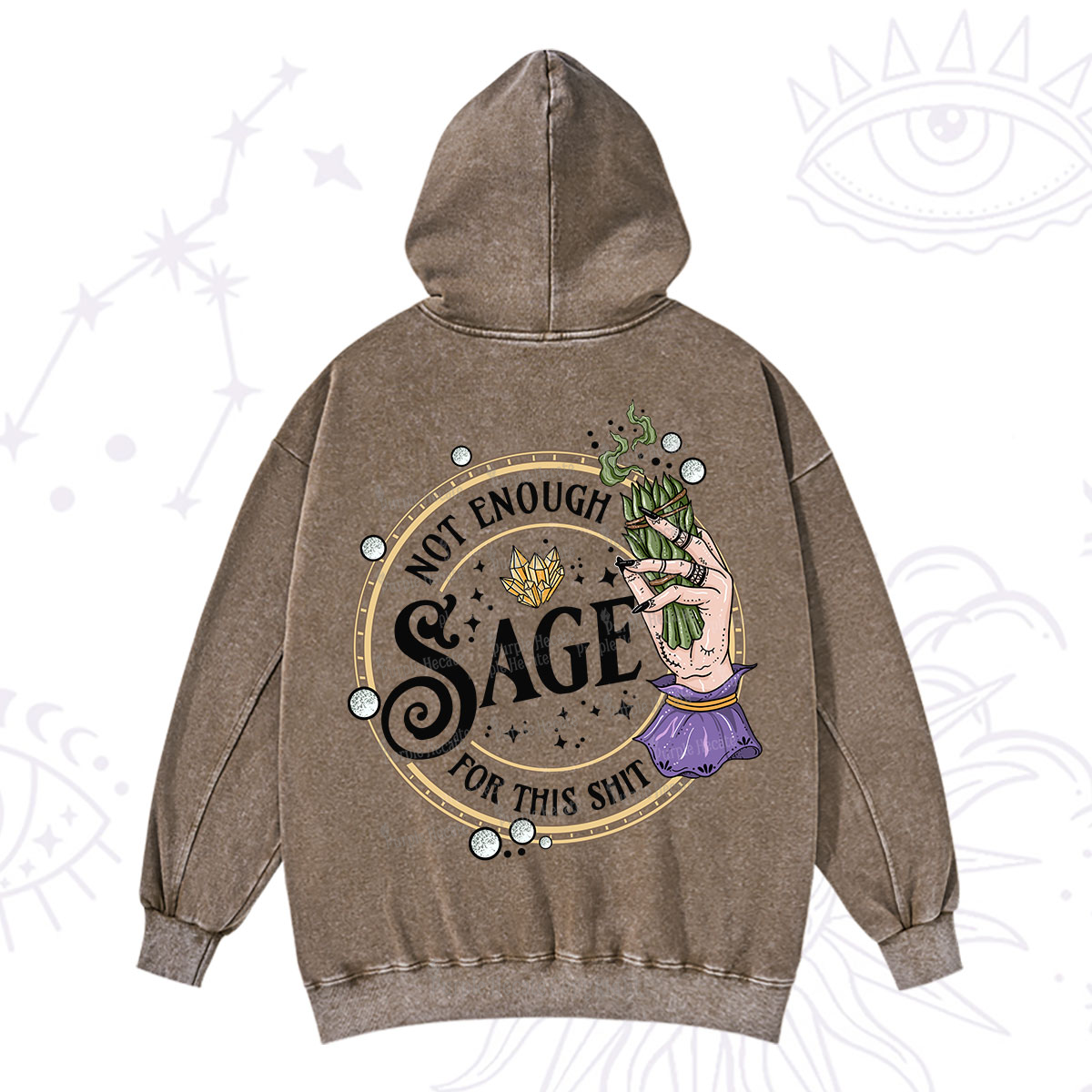Purplehecate Not Enough Smudge for This Shit Washed Hoodie