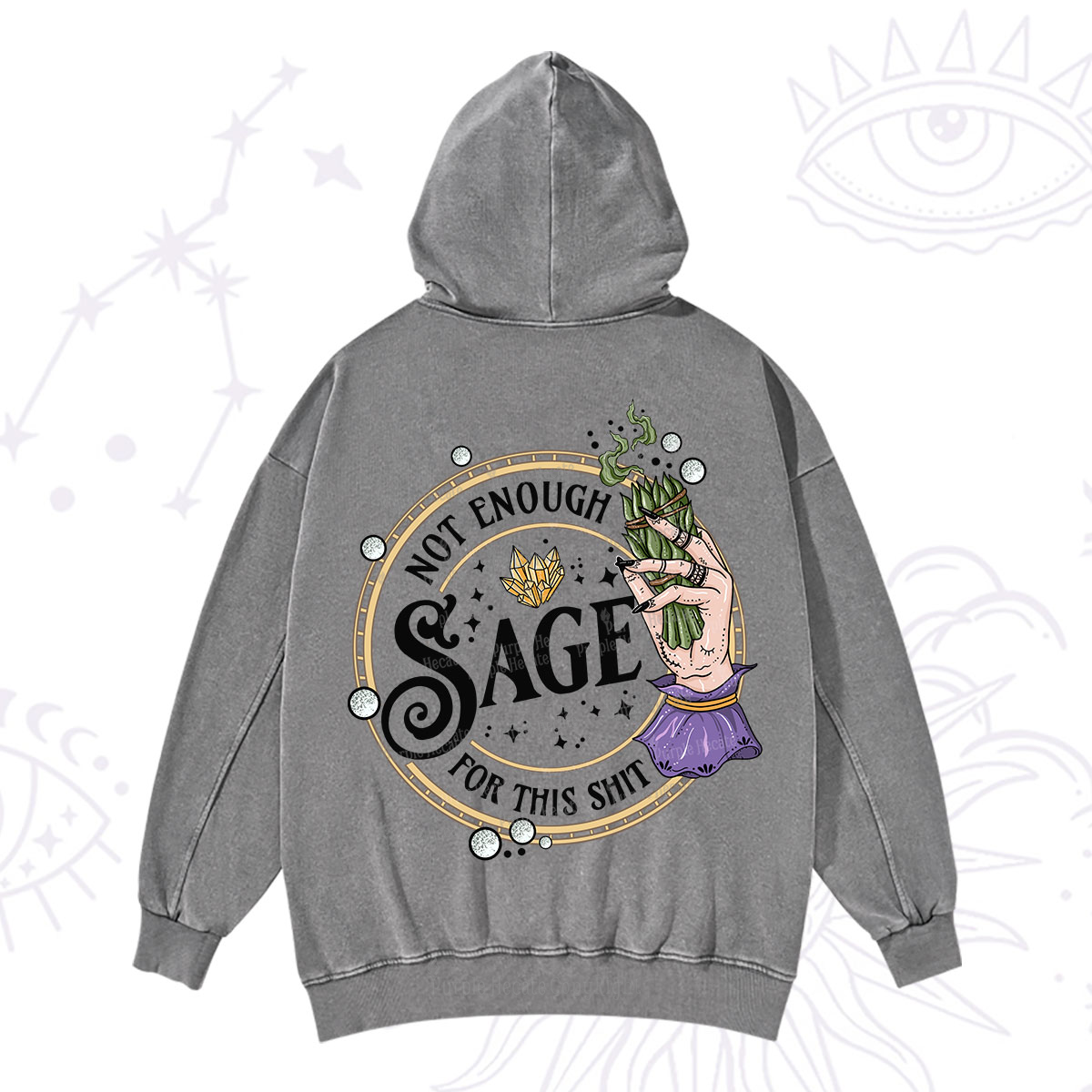 Purplehecate Not Enough Smudge for This Shit Washed Hoodie