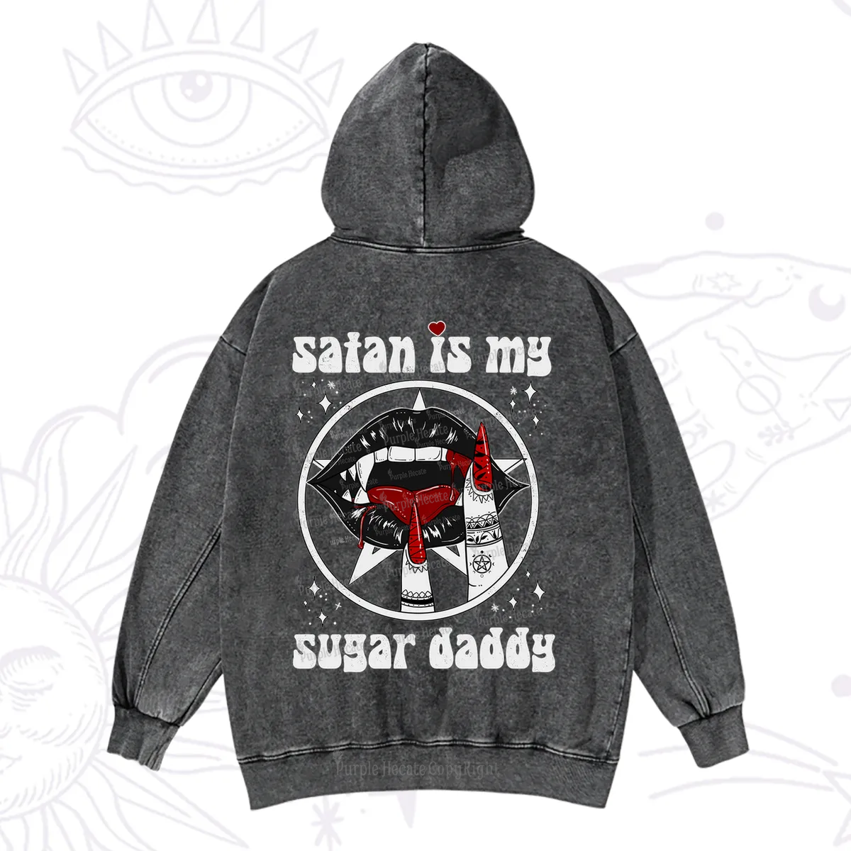 Purplehecate Satan Is My Sugar Daddy Washed Hoodie