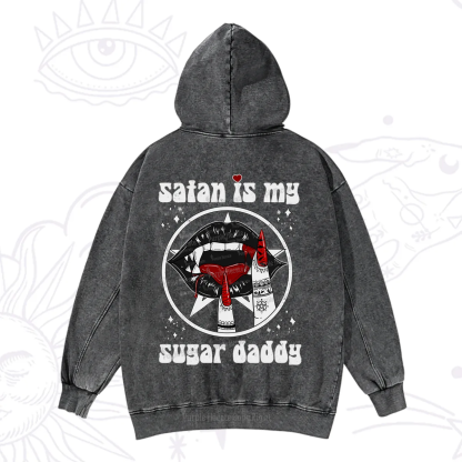 Purplehecate Satan Is My Sugar Daddy Washed Hoodie