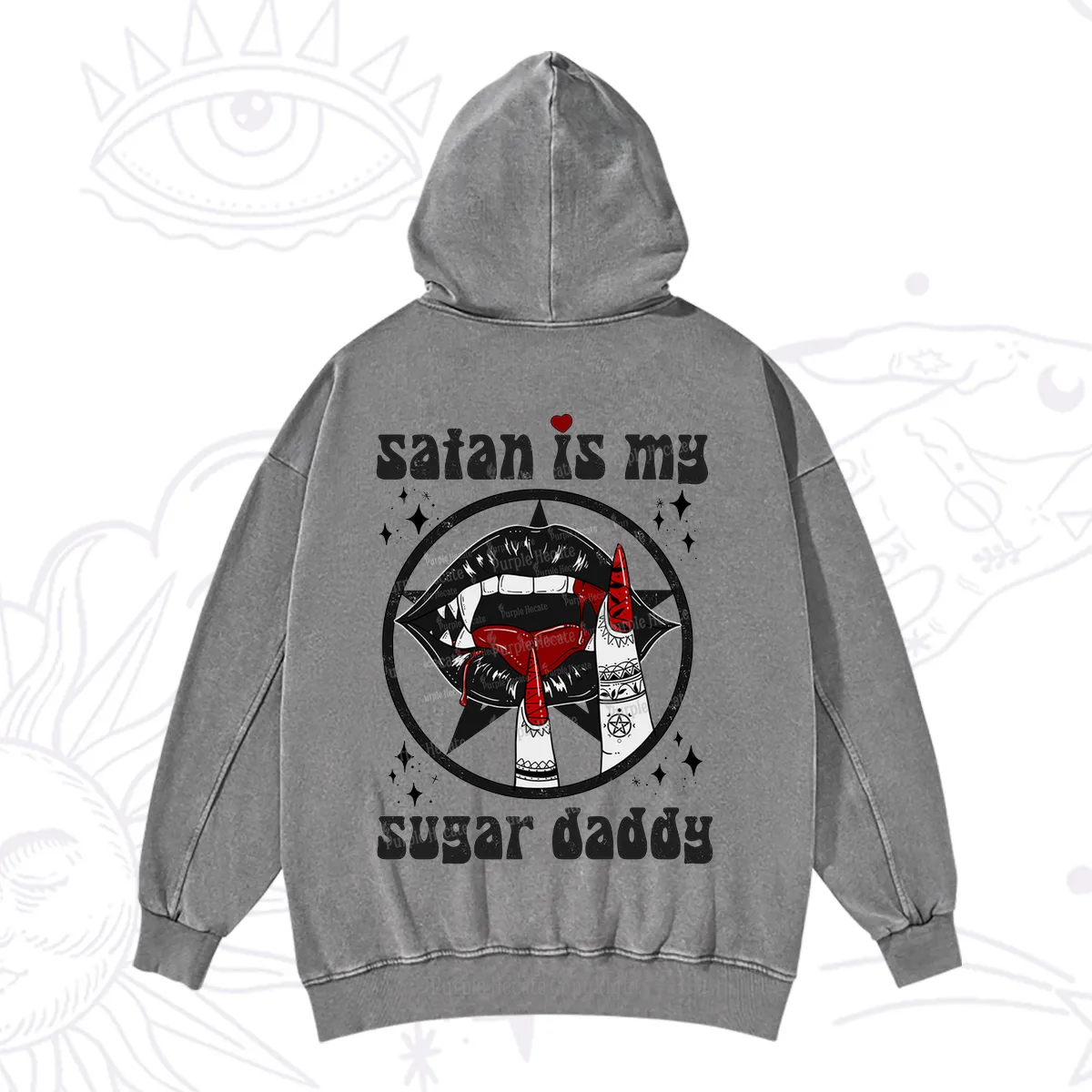 Purplehecate Satan Is My Sugar Daddy Washed Hoodie
