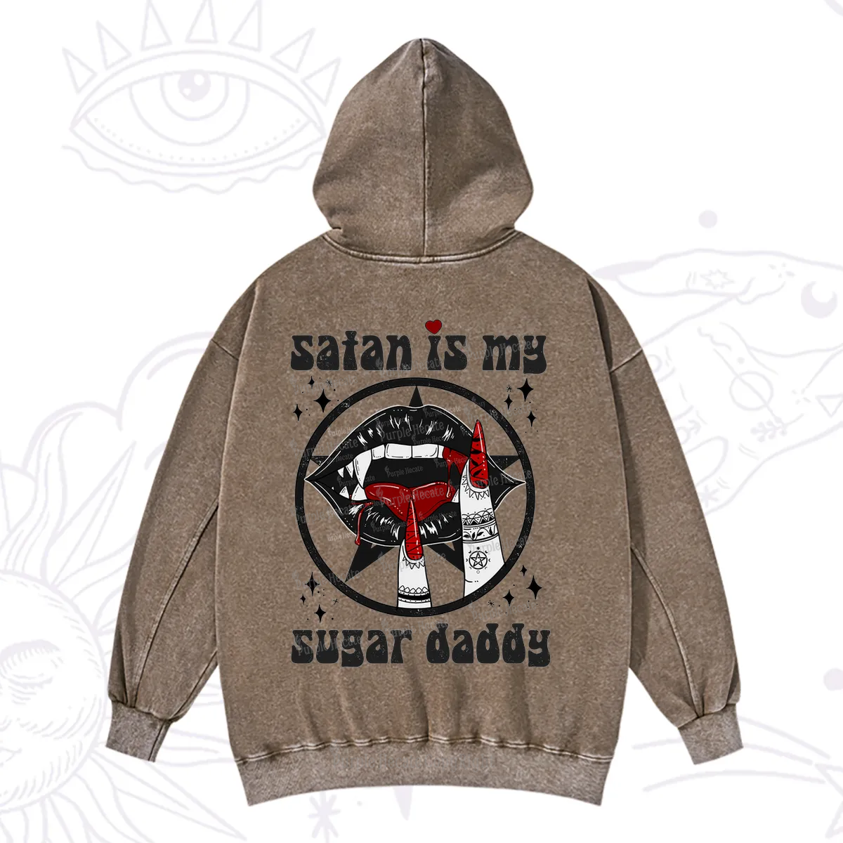 Purplehecate Satan Is My Sugar Daddy Washed Hoodie
