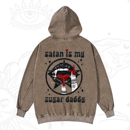 Purplehecate Satan Is My Sugar Daddy Washed Hoodie