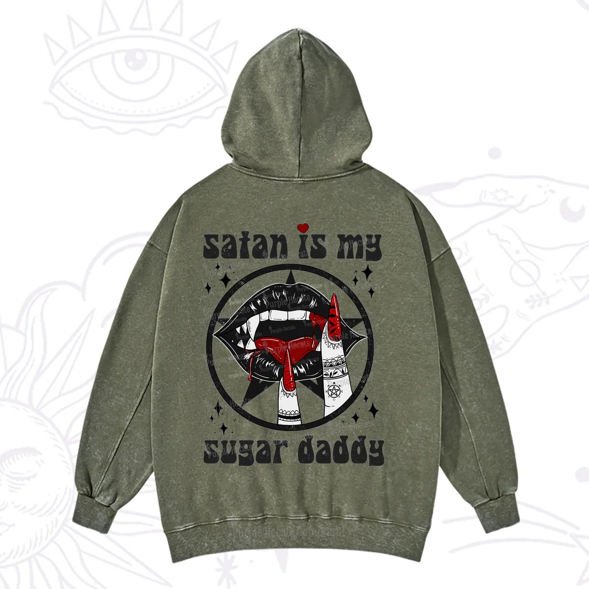 Purplehecate Satan Is My Sugar Daddy Washed Hoodie