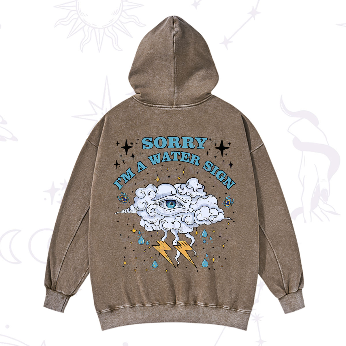 Purplehecate Sorry I'm A Water Sign Washed Hoodie