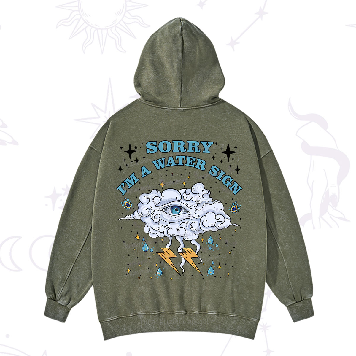 Purplehecate Sorry I'm A Water Sign Washed Hoodie