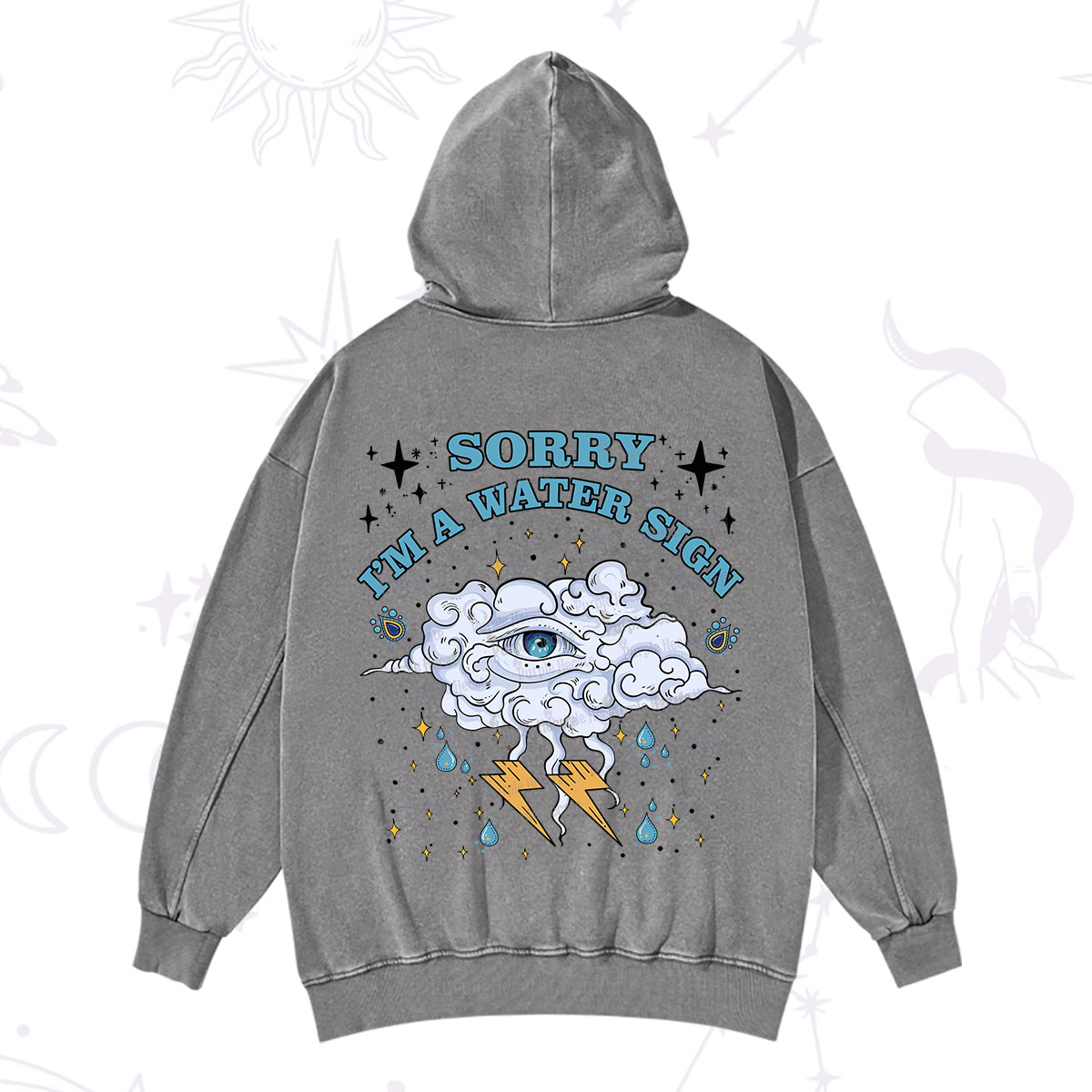 Purplehecate Sorry I'm A Water Sign Washed Hoodie