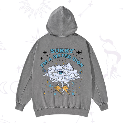 Purplehecate Sorry I'm A Water Sign Washed Hoodie