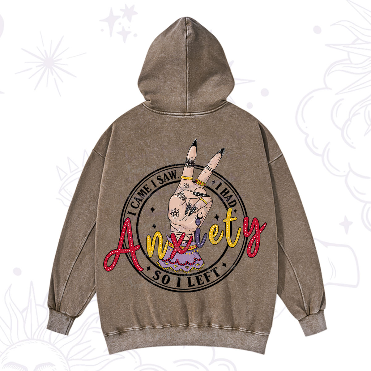 Purplehecate I Had Anxiety So I Left Washed Hoodie