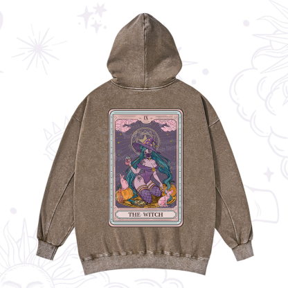 Purplehecate The Witch Tarot Halloween Washed Hoodie
