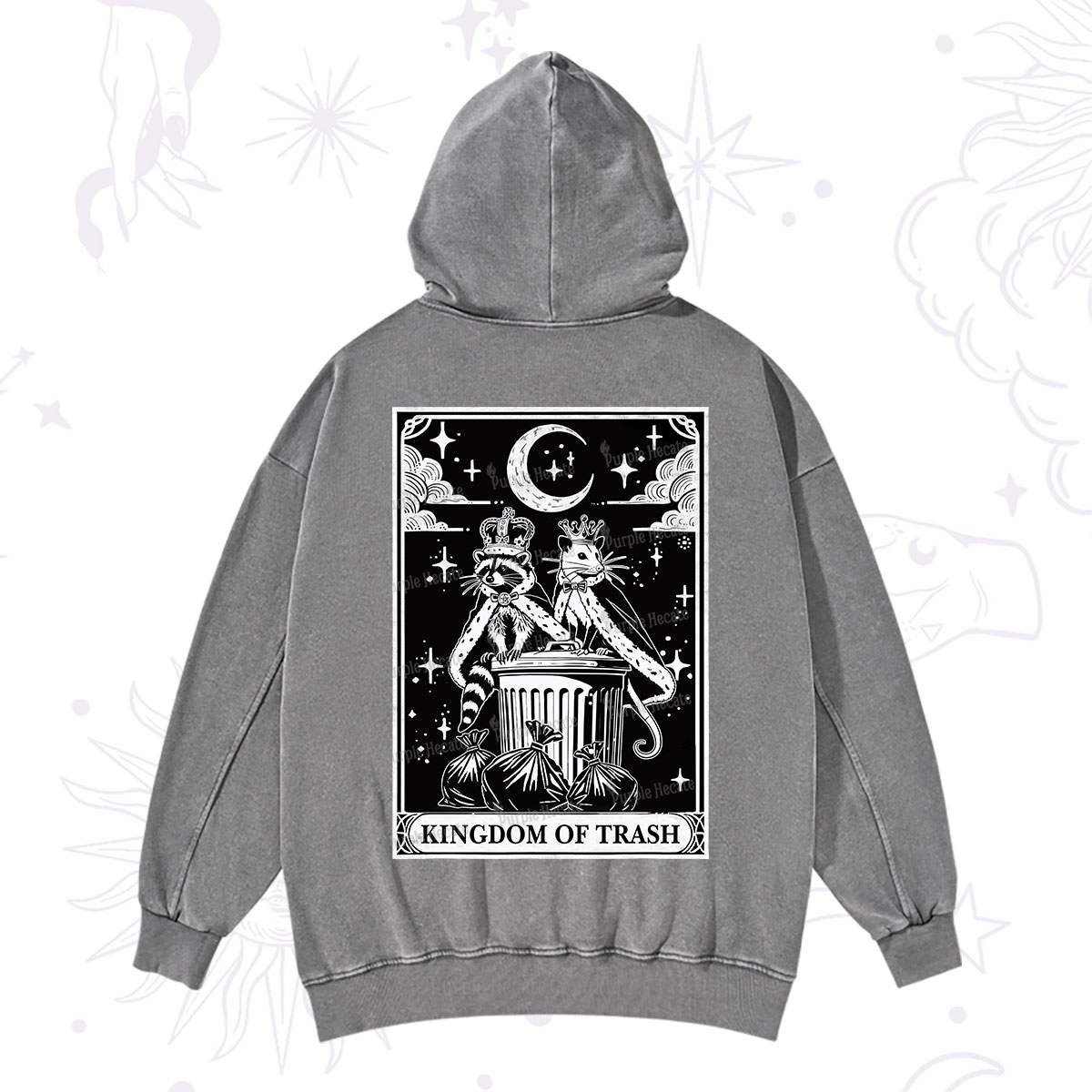 Purplehecate The Kingdom Of Trash Tarot Washed Hoodie
