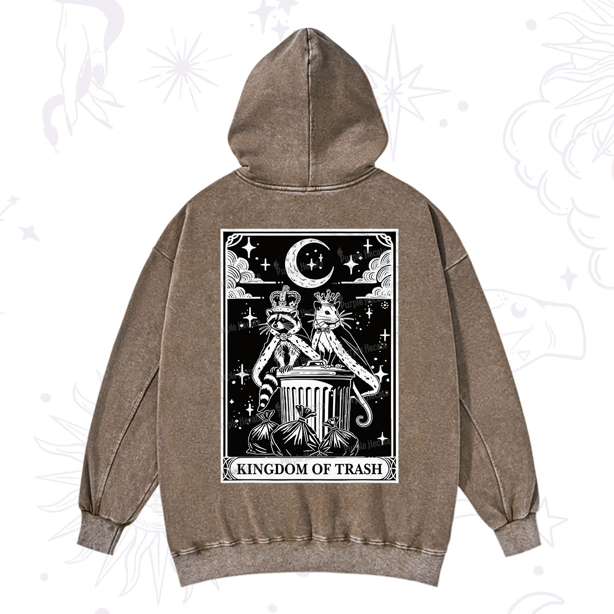 Purplehecate The Kingdom Of Trash Tarot Washed Hoodie