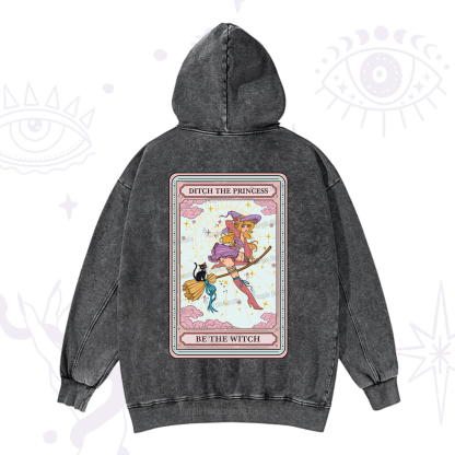 Purplehecate The Ditch The Princess Be The Witch Oracle Card Washed Hoodie