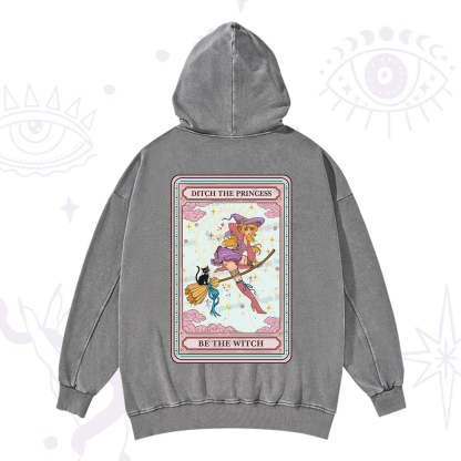 Purplehecate The Ditch The Princess Be The Witch Oracle Card Washed Hoodie