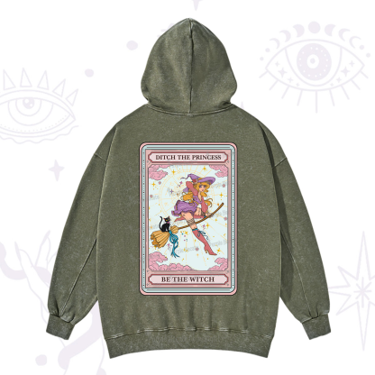 Purplehecate The Ditch The Princess Be The Witch Oracle Card Washed Hoodie