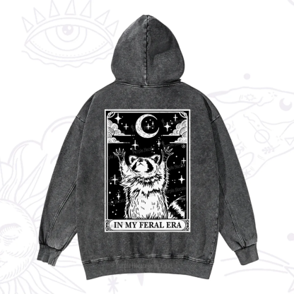 Purplehecate The In My Feral Era Oracle Card Washed Hoodie