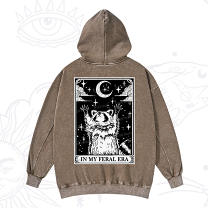 Purplehecate The In My Feral Era Oracle Card Washed Hoodie