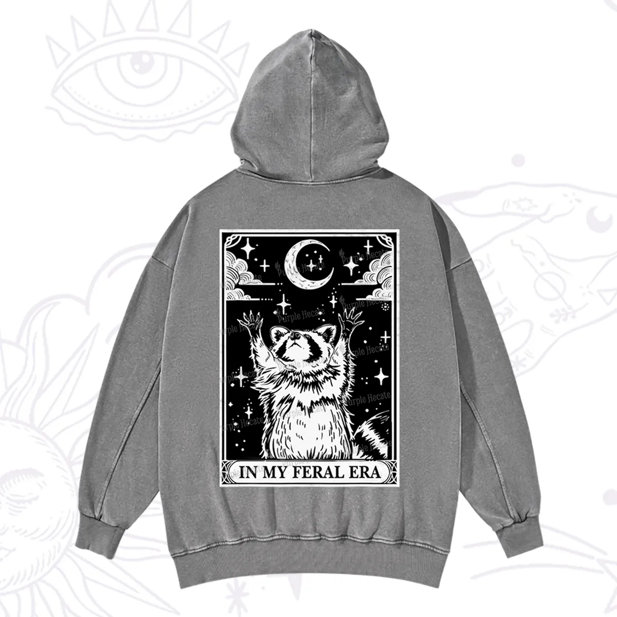 Purplehecate The In My Feral Era Oracle Card Washed Hoodie