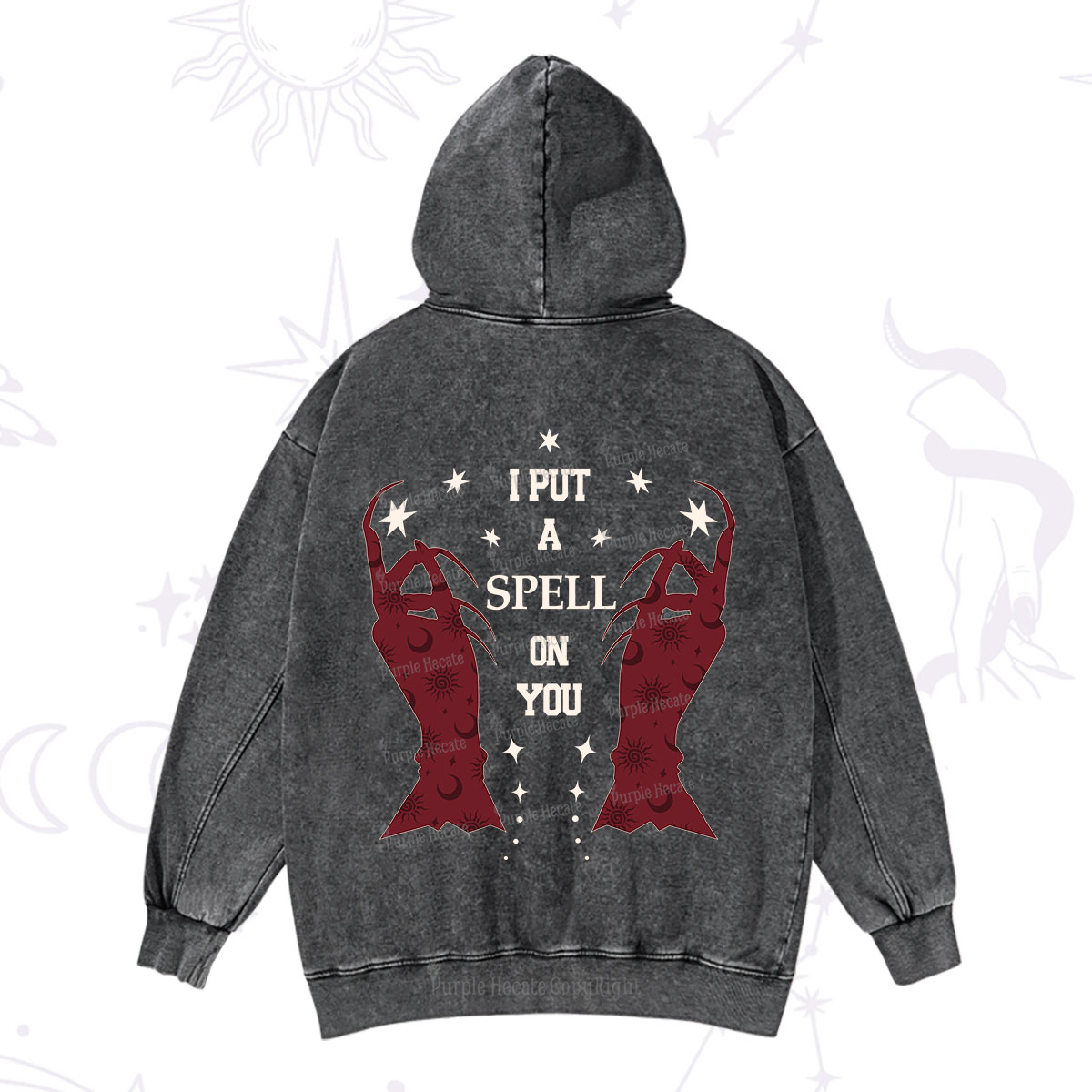 Purplehecate I Put A Spell On You Washed Hoodie